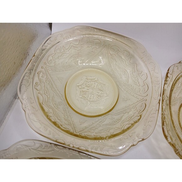 Set of 6 Vintage Federal Glass Co Madrid Amber 5” Berry Fruit Dessert Bowls MCM - Picture 8 of 14